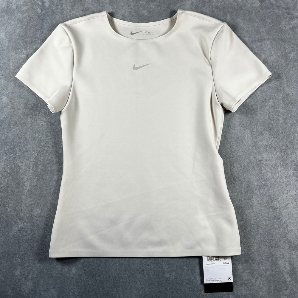 NEW Nike Form Stealth Evaporation Training Shirt Womens XS Sail White HQ8079-104